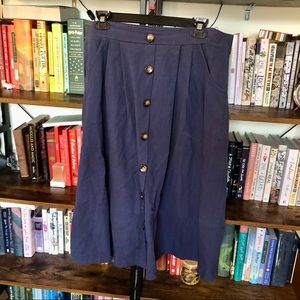Blue Midi Skirt • Size XL